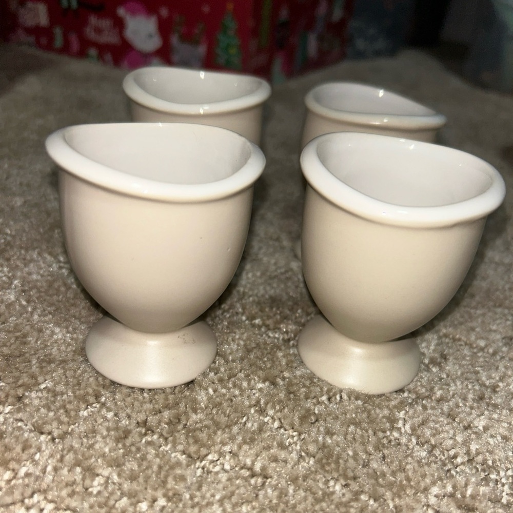 Curve By Linea 4 Grey/White Egg Cups 3”